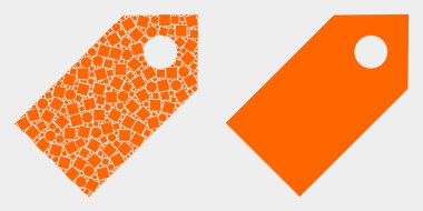 Nokta ve Düz Vektör Etiket Simgesi