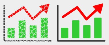 Nokta ve Düz Vektör Eğilim Grafiği Simgesi