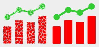 Pikselli ve Düz Vektör Eğilim Grafikleri Simgesi
