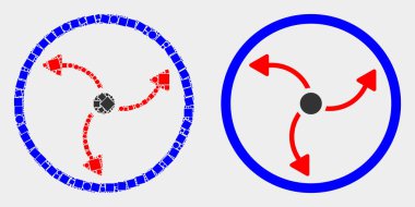 Noktalı ve Düz Vektör Türbin rotasyon simgesi