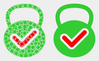 Pikselli ve Düz Vektör Geçerli Ağırlık Simgesi