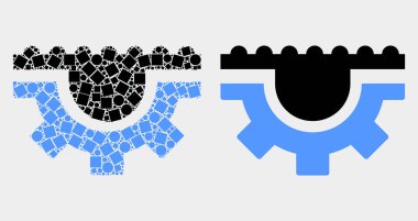 Noktalı ve Düz Vektör Su Dişli Simgesi