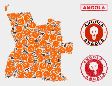 Elektrikli Lamba Mozaik Angola Haritası ve Dokulu Contalar