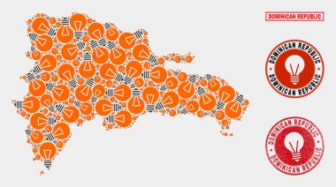 Elektrikli Lamba Kolaj Dominik Cumhuriyeti Haritası ve Sıkıntı Seals