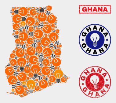 Aydınlatma Ampul Kolaj Gana Haritası ve Sıkıntı Mühürler