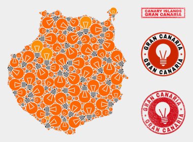 Elektrik Ampul Kolaj Gran Canaria Harita ve Sıkıntı Damga Mühürler