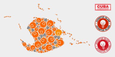 Aydınlatma Lambası Mozaik Juventud Adası Haritası ve Çizik Mühürler