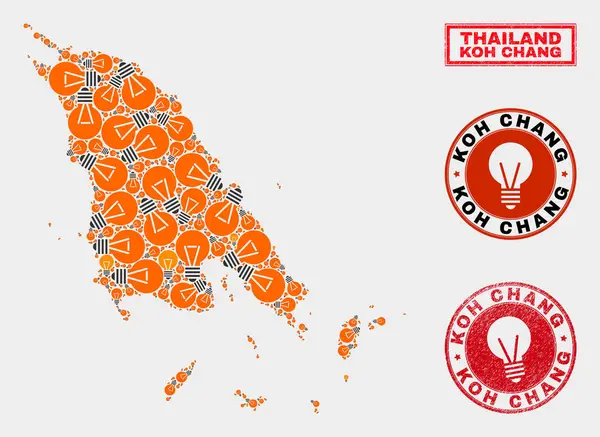 Enerji Ampul Mozaik Koh Chang Harita ve Çizik Pullar