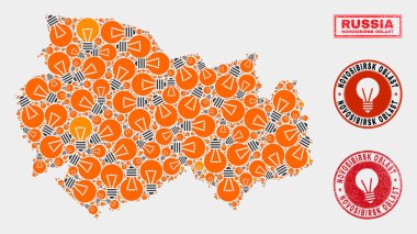 Elektrikli Lamba Kolaj Novosibirsk Bölge Haritası ve Dokulu Contalar