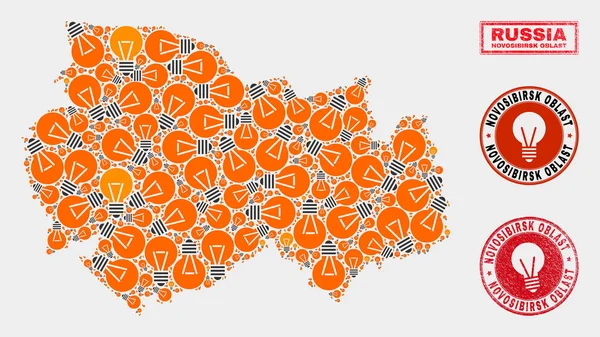 Elektrikli Lamba Kolaj Novosibirsk Bölge Haritası ve Dokulu Contalar