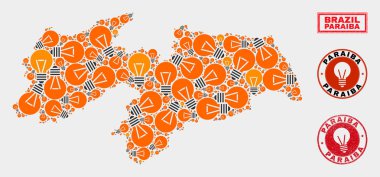 Elektrikli Lamba Kolaj Paraiba Devlet Haritası ve Dokulu Contalar