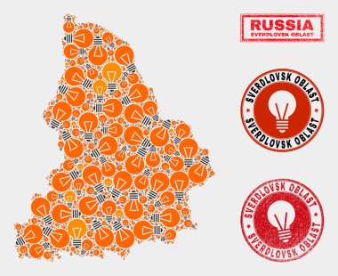 Enerji Ampul Kolaj Sverdlovsk Bölge Haritası ve Kauçuk Mühürler