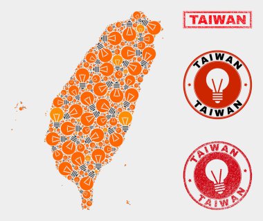 Elektrikli Lamba Kolaj Tayvan Haritası ve Dokulu Contalar