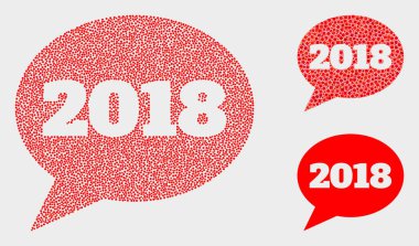 Pixelated Vector 2018 İleti Balon Simgeleri
