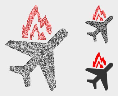 Nokta Vektör Uçak Crash Simgeler