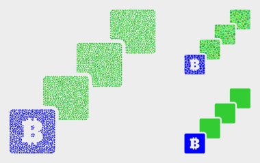 Noktalı Vektör Bitcoin Blockchain Simgeler