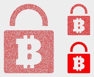 Piksel Vektör Bitcoin Kilit Simgeleri