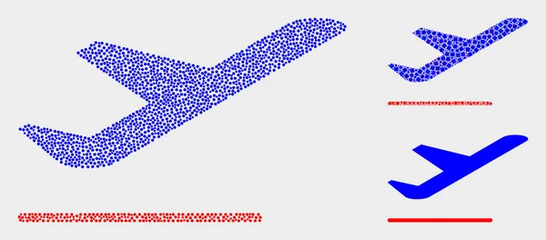 Icônes de départ d'avion vectoriel pointillé — Image vectorielle