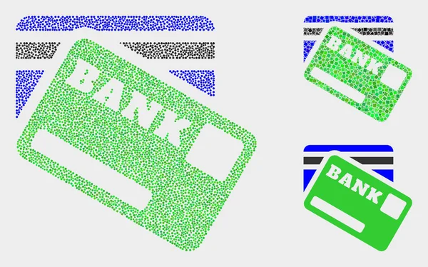 Ícones de cartões Pixel Vector Bank — Vetor de Stock