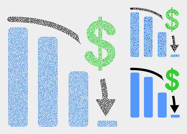 Dot Vector Bankruptcy Bar Chart Icons