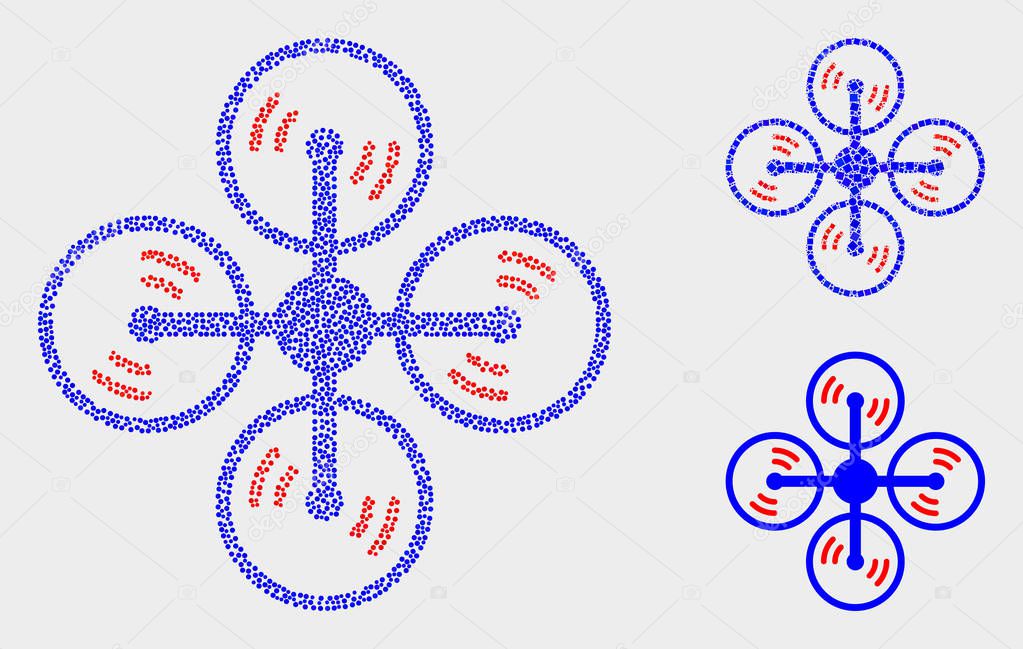 Dotted Vector Air Copter Icons