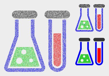Pikselli Vektör Kimyasal Cam Simgeleri