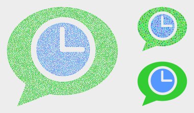 Pikselli Vektör Saat Mesaj Balon Simgeleri