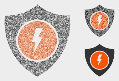 Pikselli Vektör Elektrik Kalkanı Simgeleri