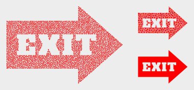 Noktalı Vektör Çıkış Ok Simgeleri