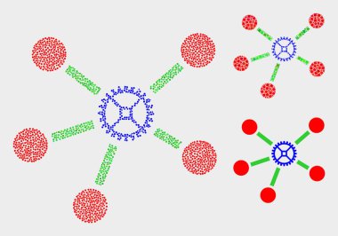 Pikselli Vektör Dişli Linkler Simgeler