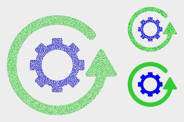 Noktalı Vektör Dişli Döndürme Simgeleri
