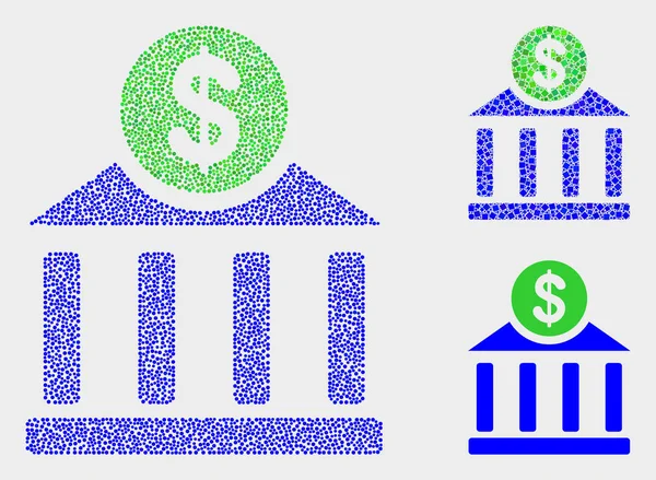 Icônes de bureau de banque de dollar de vecteur de point — Image vectorielle