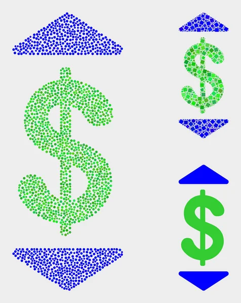 Symbol měny v tečkové ikonce nahoře — Stockový vektor