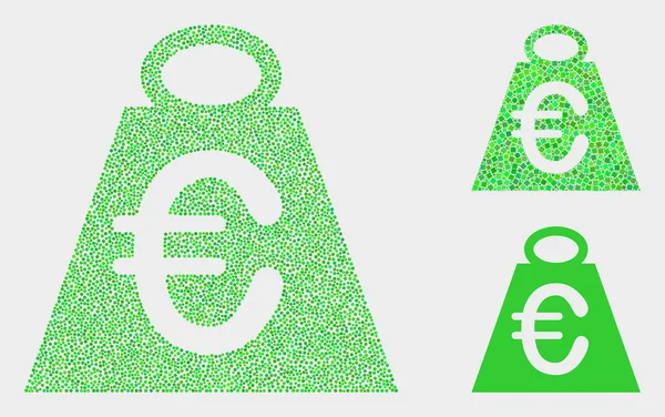 Pixelated Vector Euro Mass Iconos — Vector de stock