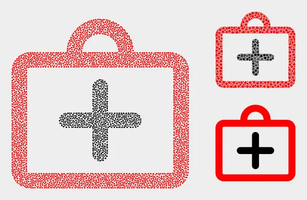 Pixel Vector First-Aid Case Icons — Stock Vector