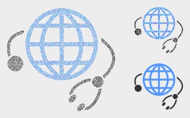 Pikselli Vektör Global Tıbbi Hizmet Simgeleri