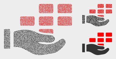 Noktalı Vektör El Teklif Tuğla Simgeler