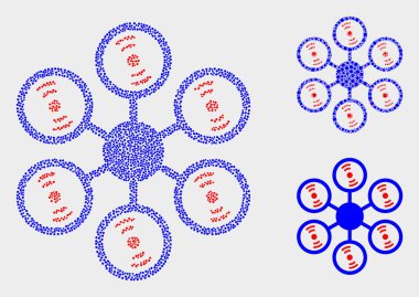 Nokta Vektör Hexacopter Simgeler