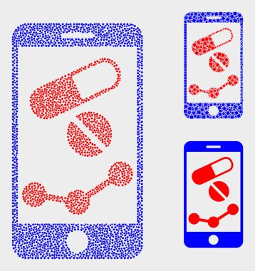 Noktalı Vektör Mobil Eczane Grafik Simgeleri