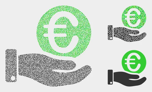 Pixelated Vector Offer Euro Coin Icons — стоковый вектор