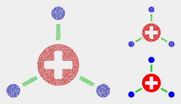 Kropkowane Vector centrum medyczne ikony linki — Wektor stockowy