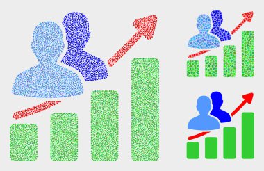 Noktalı Vektör İnsanlar Eğilim Grafiği Simgeleri