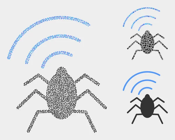 Pixelated Vector Radio Bug Icônes — Image vectorielle