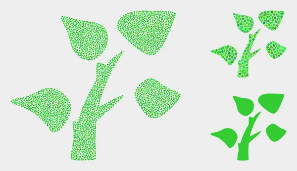 Dot Vector Tree Plant Icons — Stock Vector