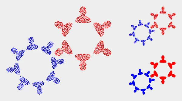 Ikony współpracy użytkownika z kropkami wektorowymi — Wektor stockowy