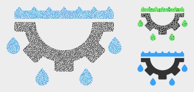 Noktalı Vektör Su Dişli Damla Simgeleri