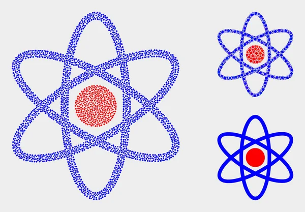Icone del modello Atomo vettoriale pixel — Vettoriale Stock