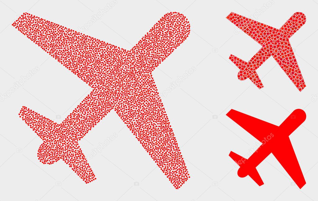 Dotted Vector Airplane Icons