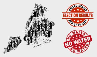 Oylama New York Şehir Haritası kompozisyon ve Çizik No Su Damgası