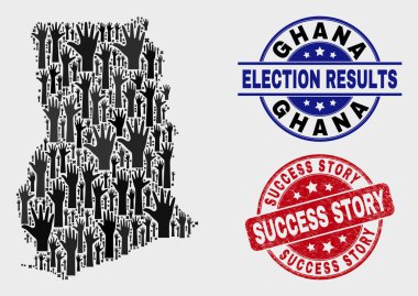 Seçim Gana Haritası ve Çizik Başarı Hikayesi Seal Kolaj